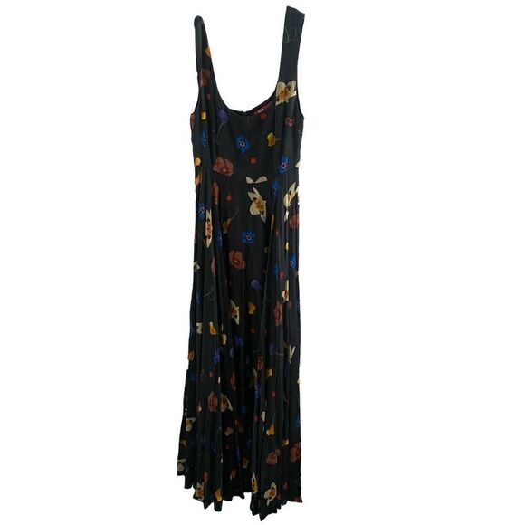 Solace London Naie Gown Dress Black Floral Size 4 Small Designer Maxi  Zip - Picture 10 of 12